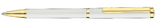 салиас ручки, ручка шариковая Салиас Ростов белый глянец с отделкой золотом